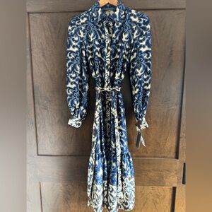NWT Julia Jordan Print Tie Midi Shirt Dress